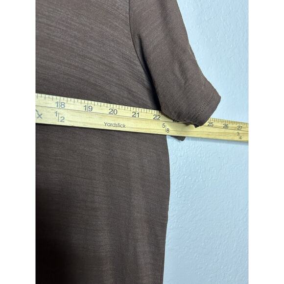 J Jill Wearever Polo Shirt Women’s Collared V Neck Short Sleeve Brown XL - Picture 5 of 7
